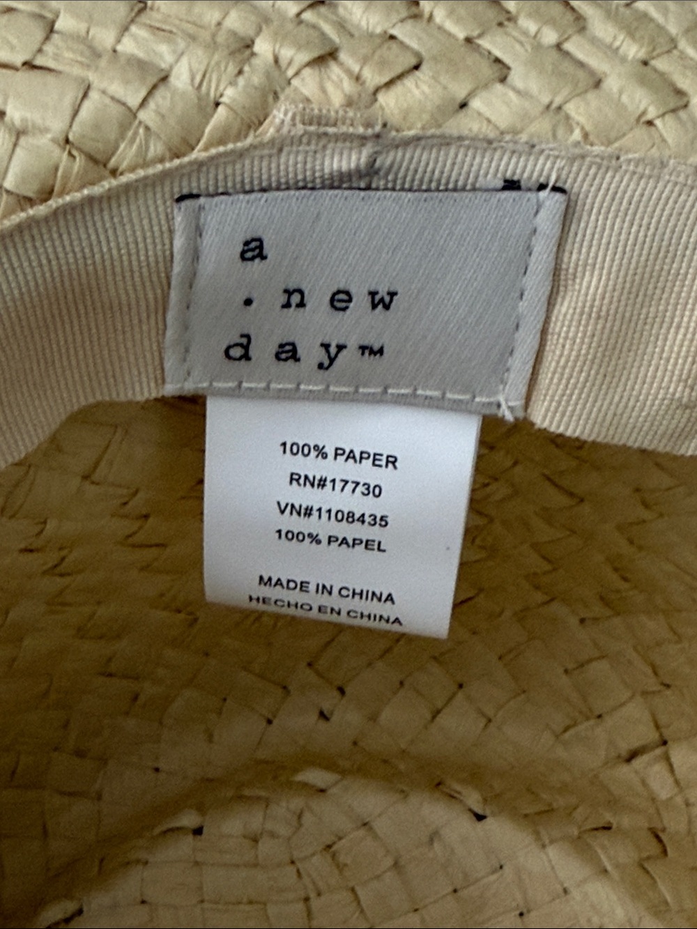 Universal Thread Straw Wide-Brim Boater Hat with Shell Band NWT - Picture 3 of 7